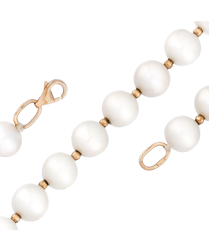 Pearl necklaces with gold 8mm