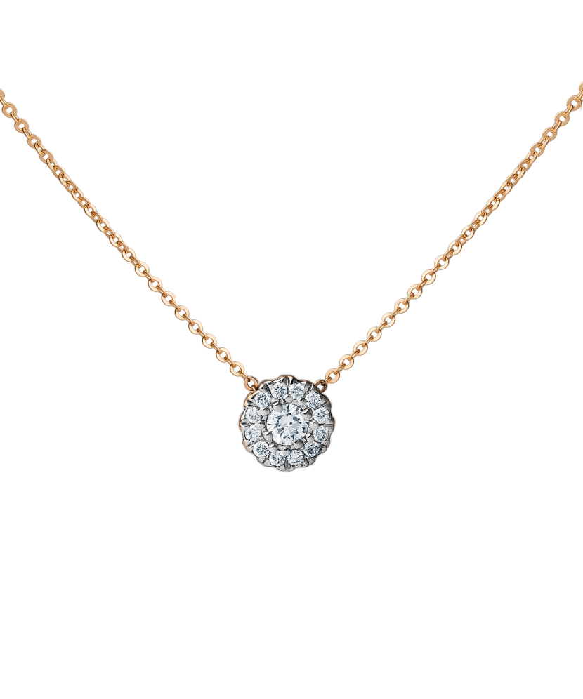Gold chain with diamond pendant