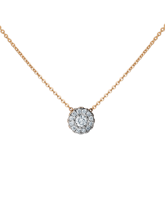 Gold chain with diamond pendant