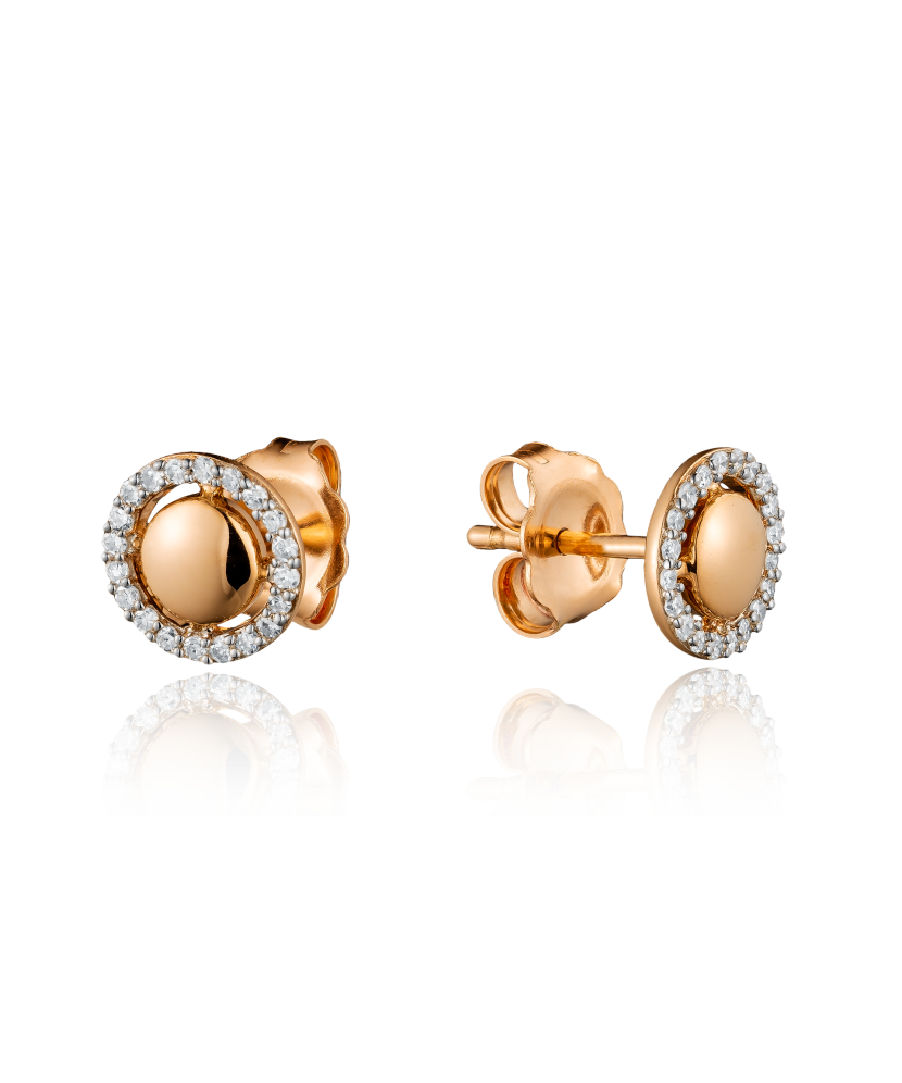 Gold earrings with diamonds