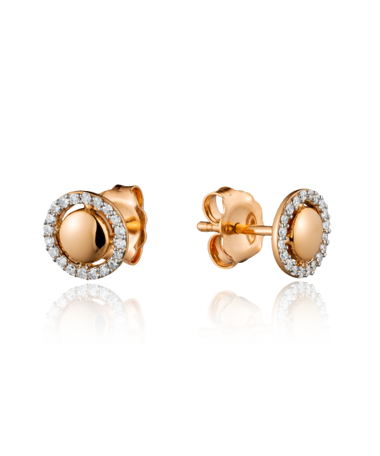 Gold earrings with diamonds