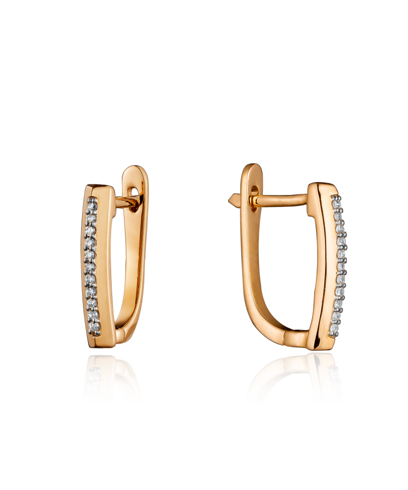 Gold earrings with diamonds