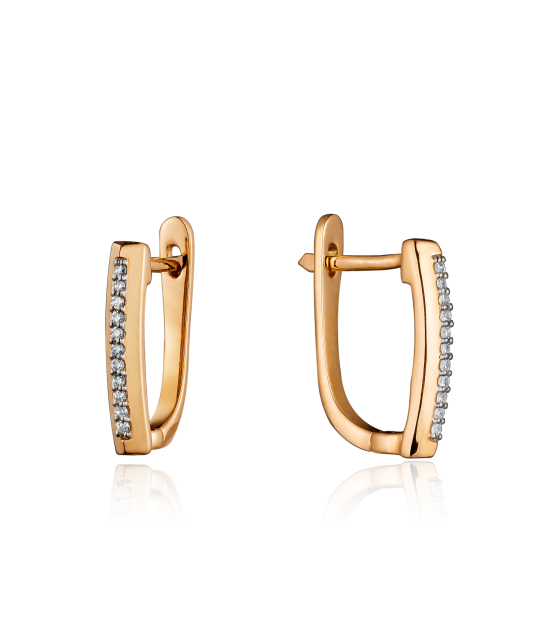 Gold earrings with diamonds