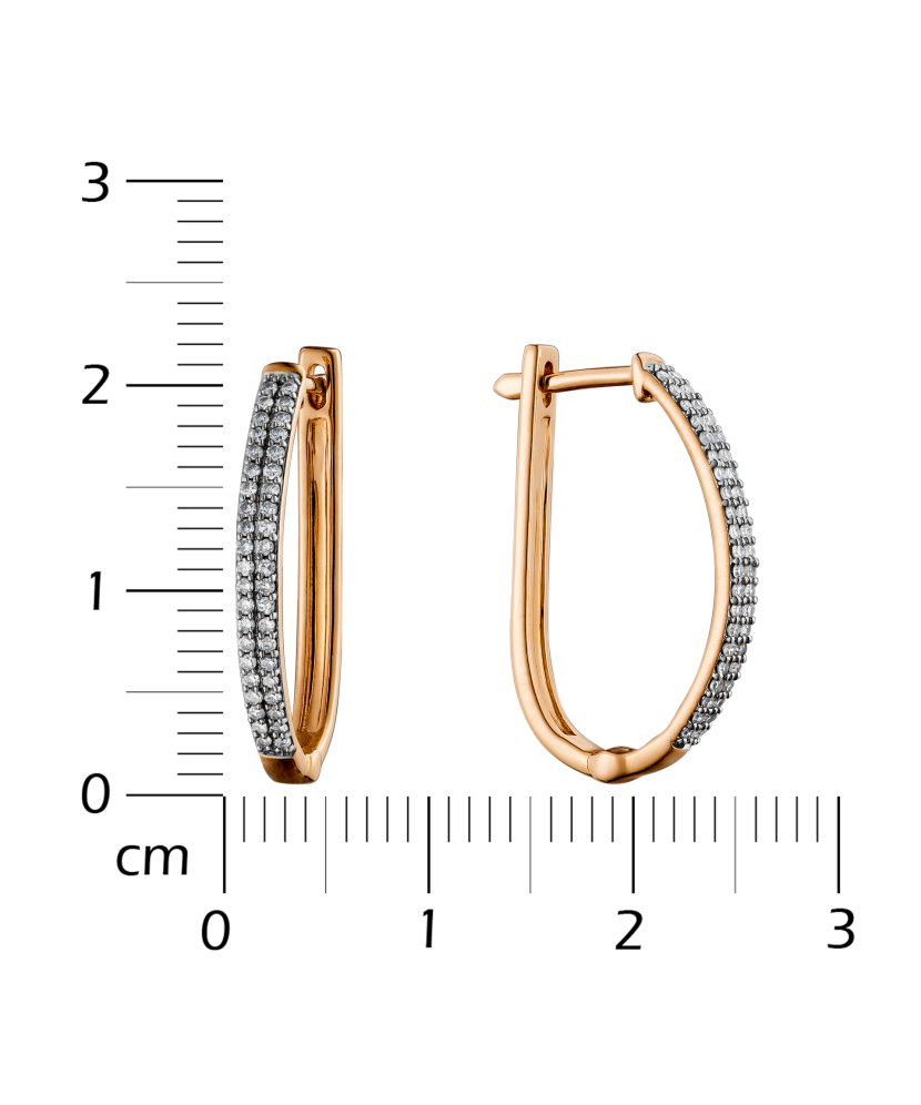 Gold earrings with diamonds