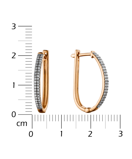 Gold earrings with diamonds