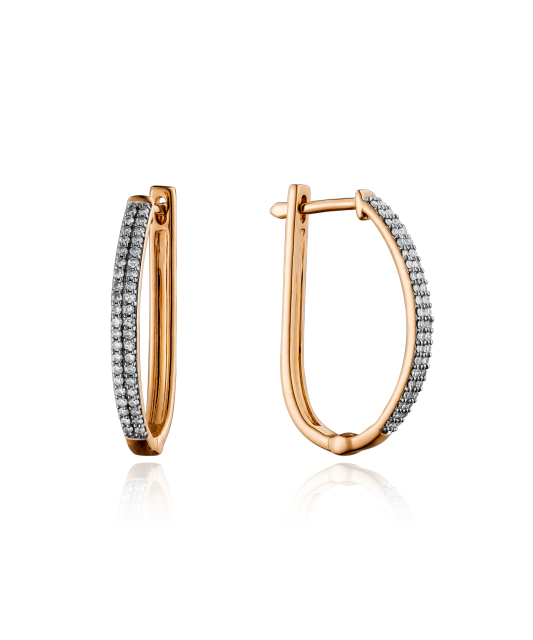 Gold earrings with diamonds