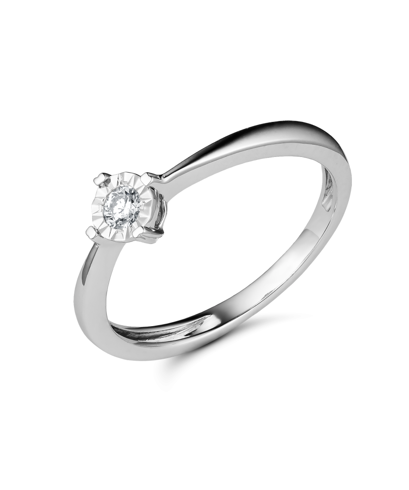 Valkokultainen sormus timanteilla