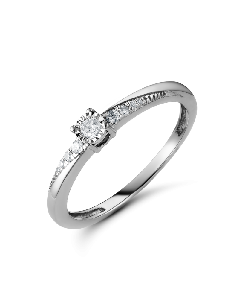 White gold ring with diamonds
