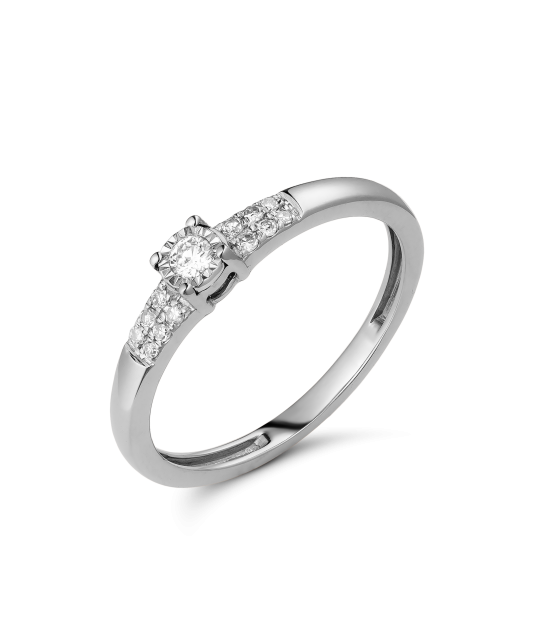 White gold ring with diamonds