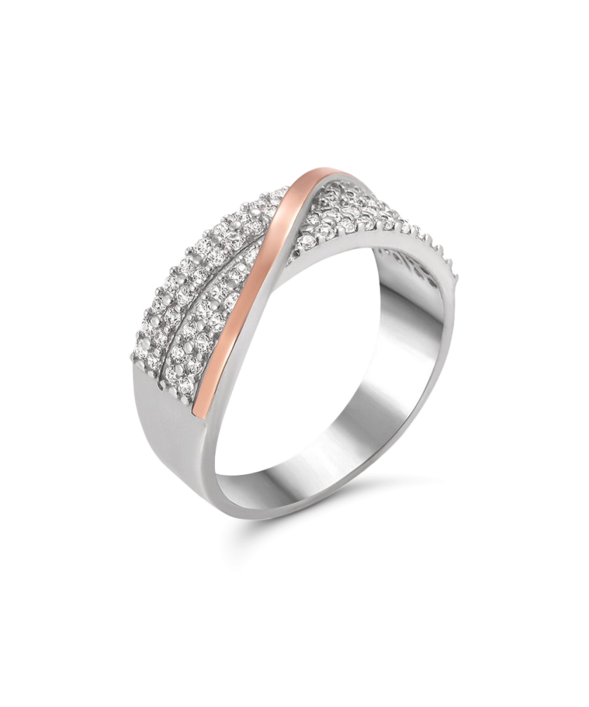 Gold plated Sterling silver ring with zircons