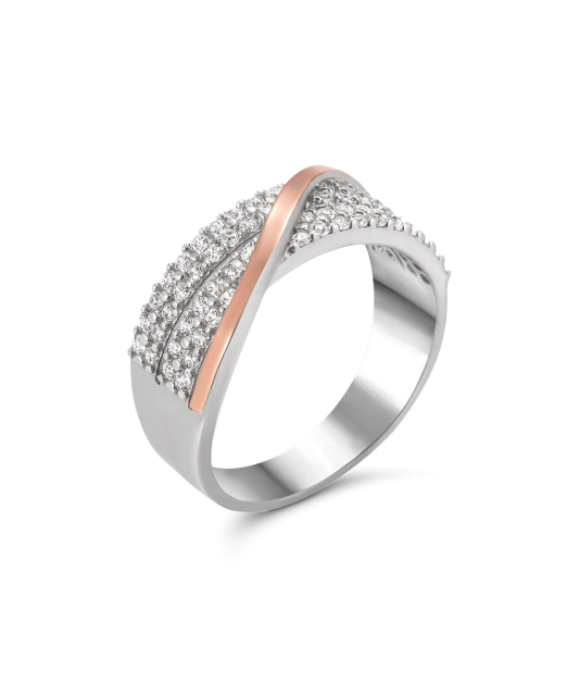 Gold plated Sterling silver ring with zircons