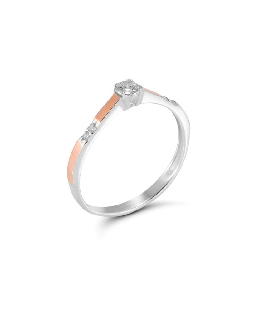 Gold plated Sterling silver ring with zircons