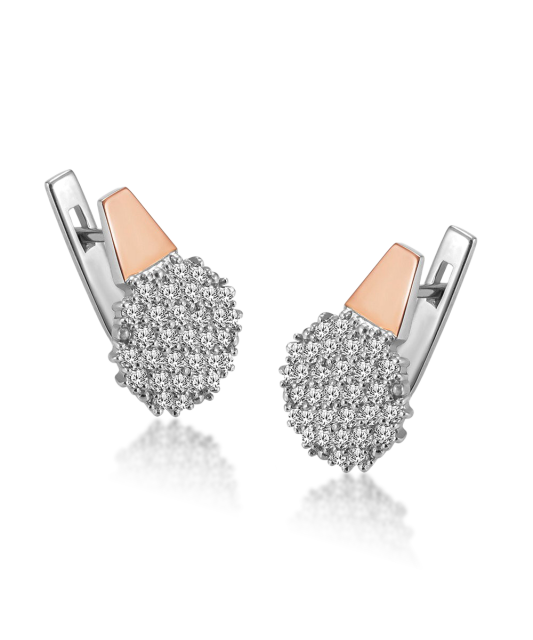 Gold plated sterling silver earrings with zircons