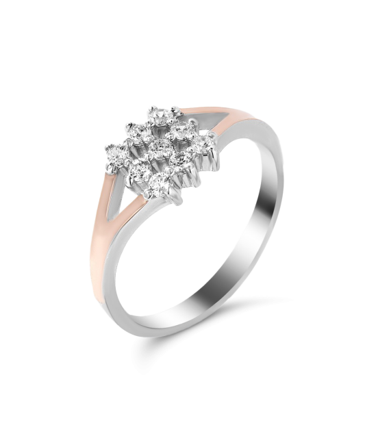 Gold plated Sterling silver ring with zircons