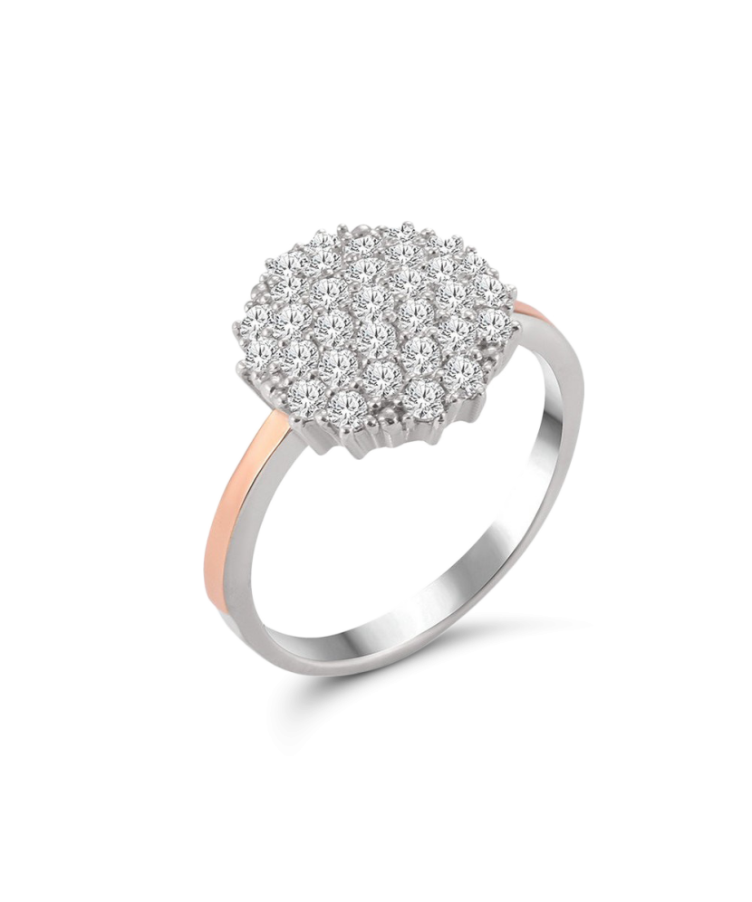 Gold plated Sterling silver ring with zircons