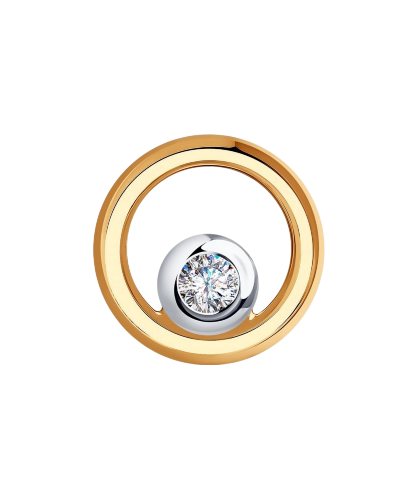 Gold pendant with zirconium