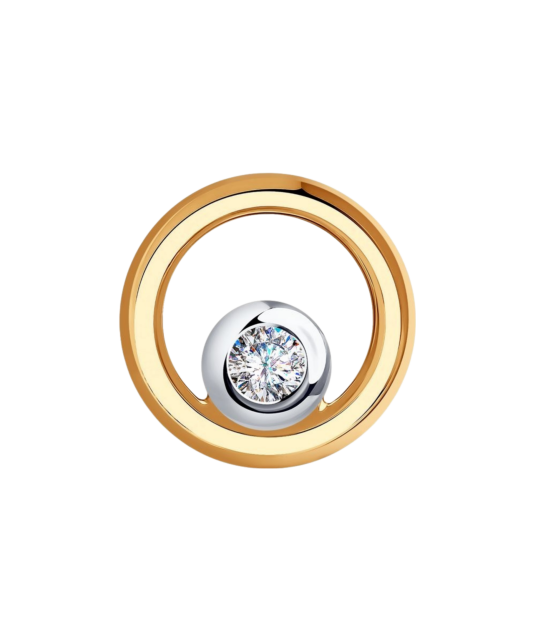 Gold pendant with zirconium