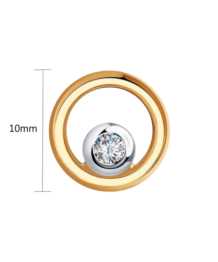 Gold pendant with zirconium