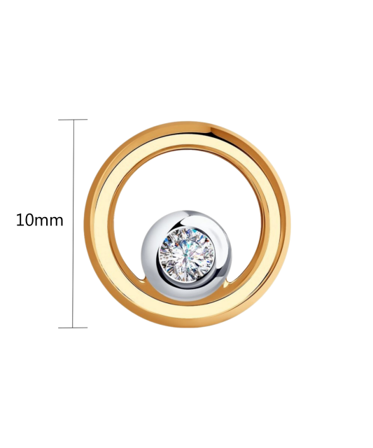 Gold pendant with zirconium