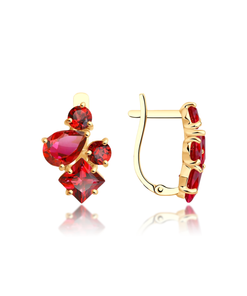 Gold earrings with topazes