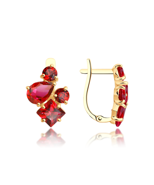 Gold earrings with topazes