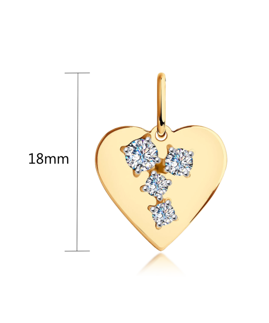 Gold pendant with zircons