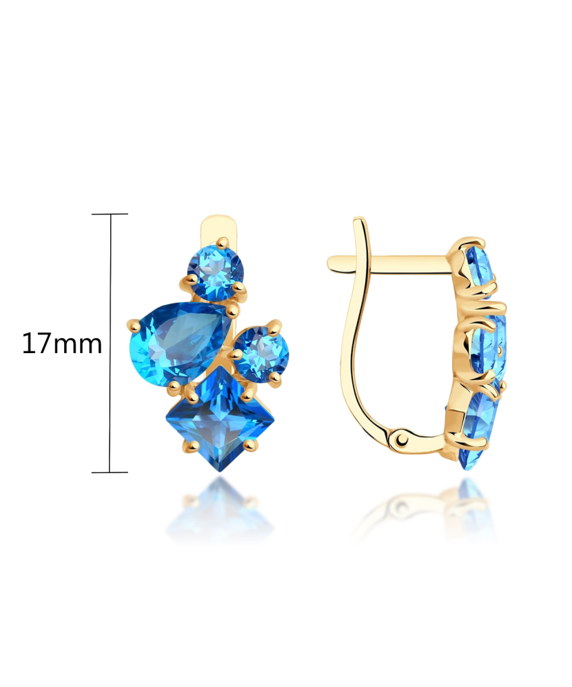 Gold earrings with topazes