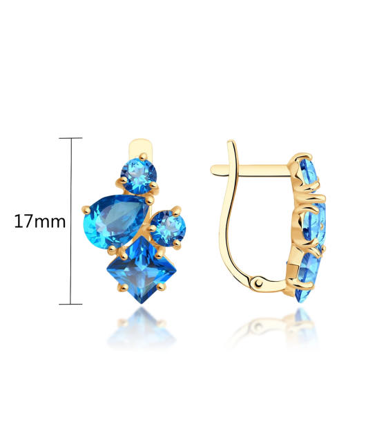 Gold earrings with topazes