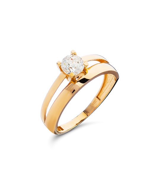 Gold ring with zirconium
