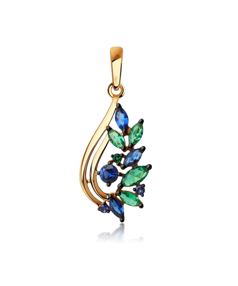 Gold pendant with zircons