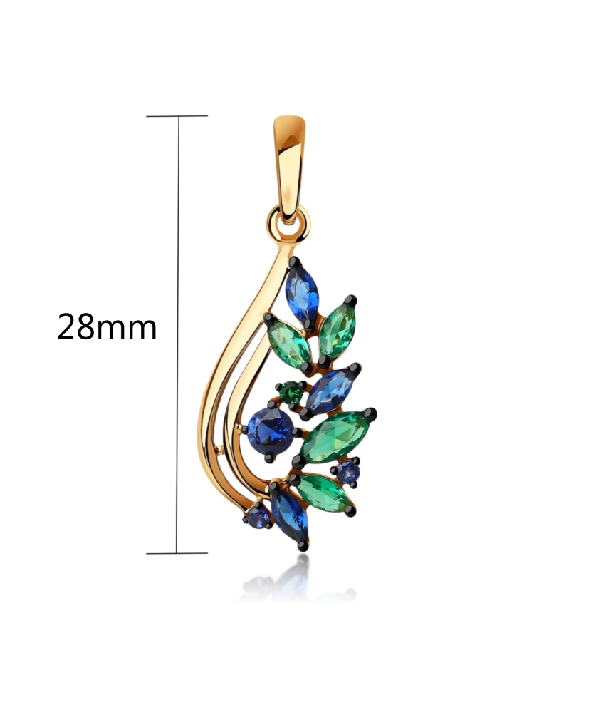 Gold pendant with zircons