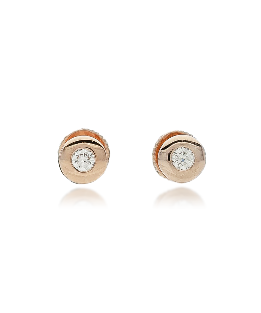 Gold earrings with diamond