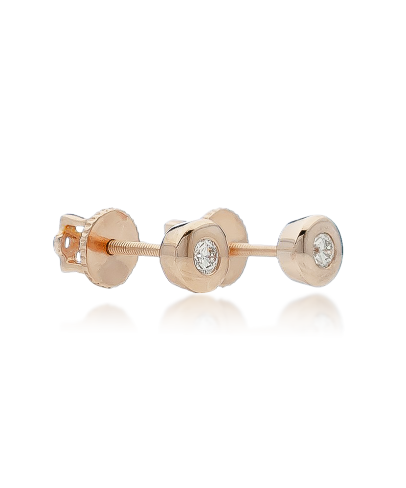 Auksiniai auskarai su briliantu  - Goldinga