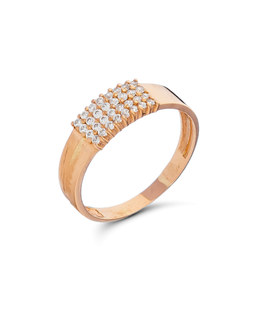 Gold ring with zircons