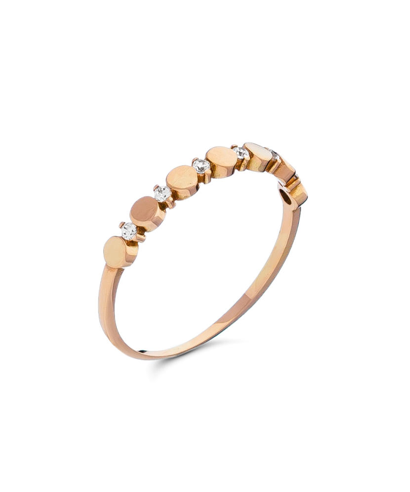 Gold ring with zircons