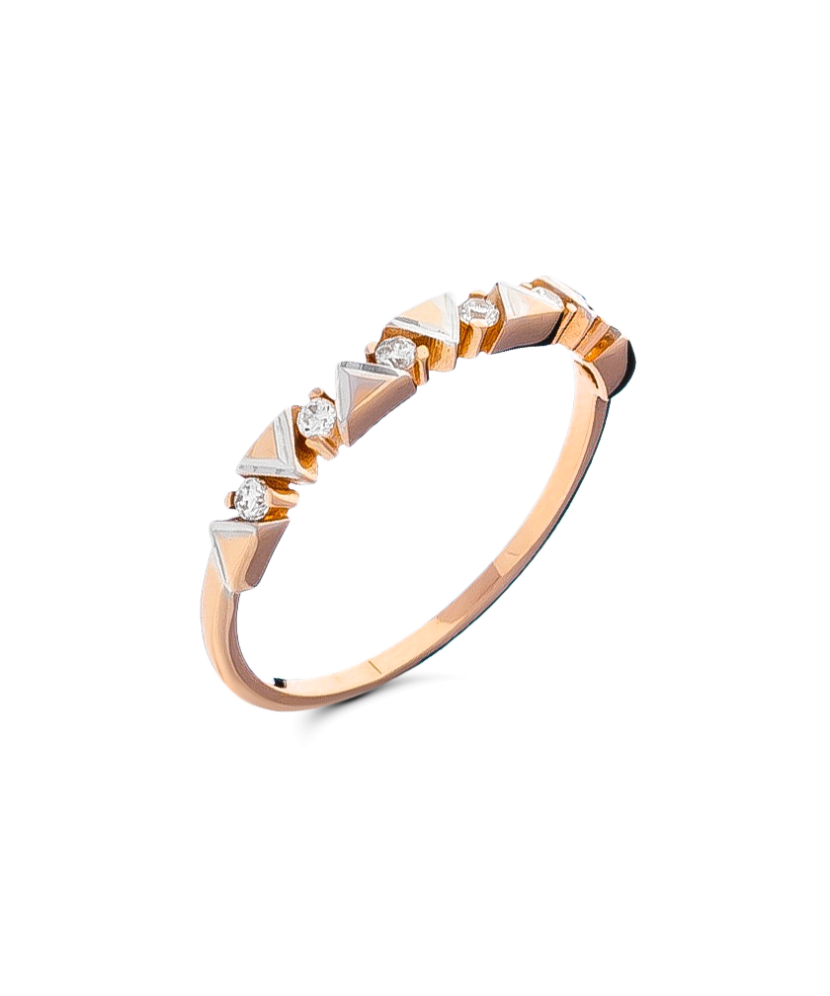 Gold ring with zircons