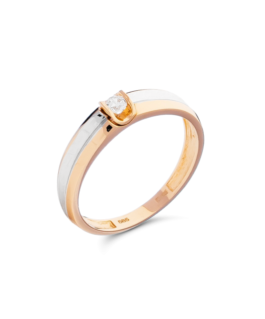 Gold ring with zirconium