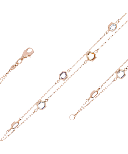 Gold bracelet with zircons