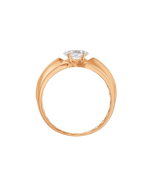 Gold ring with crystal