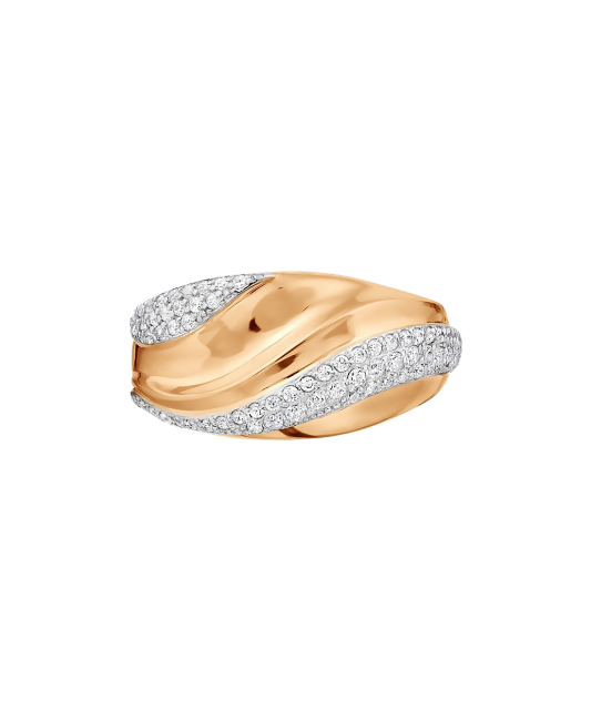 Gold ring with crystals