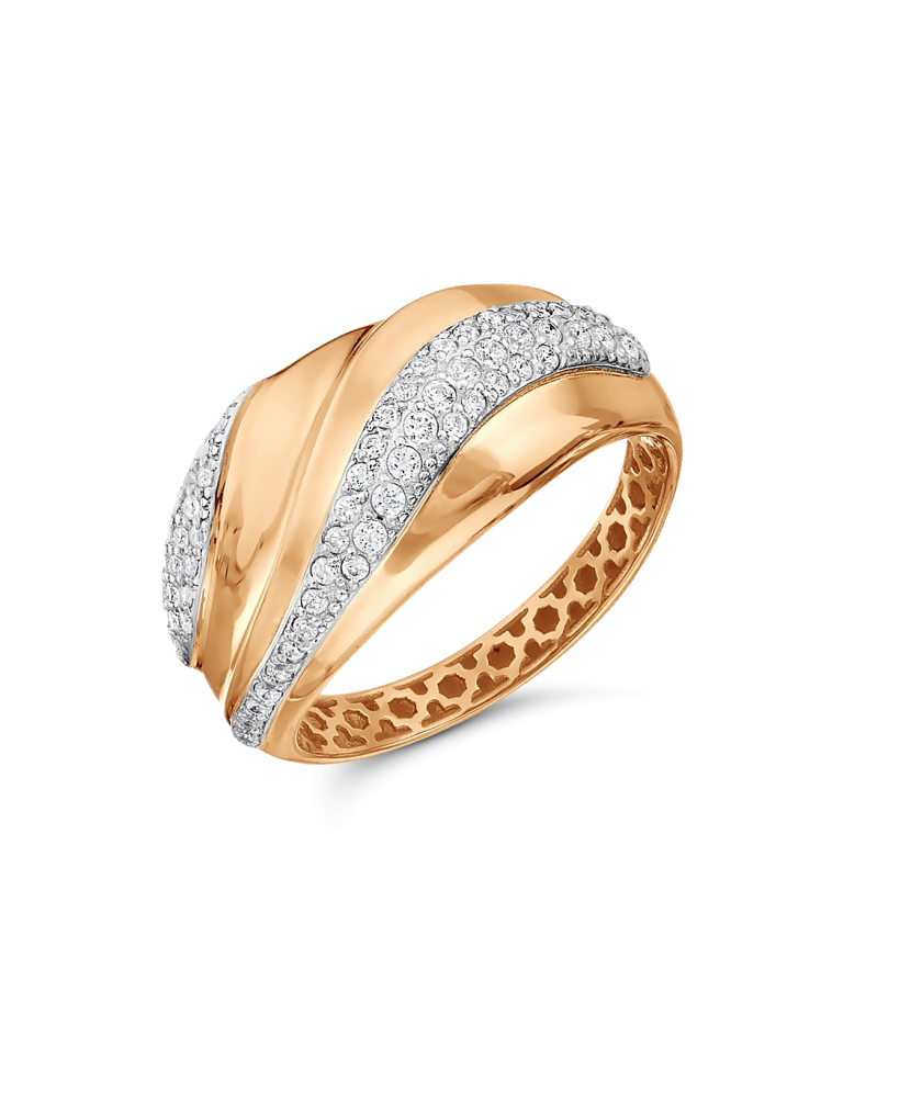 Gold ring with crystals