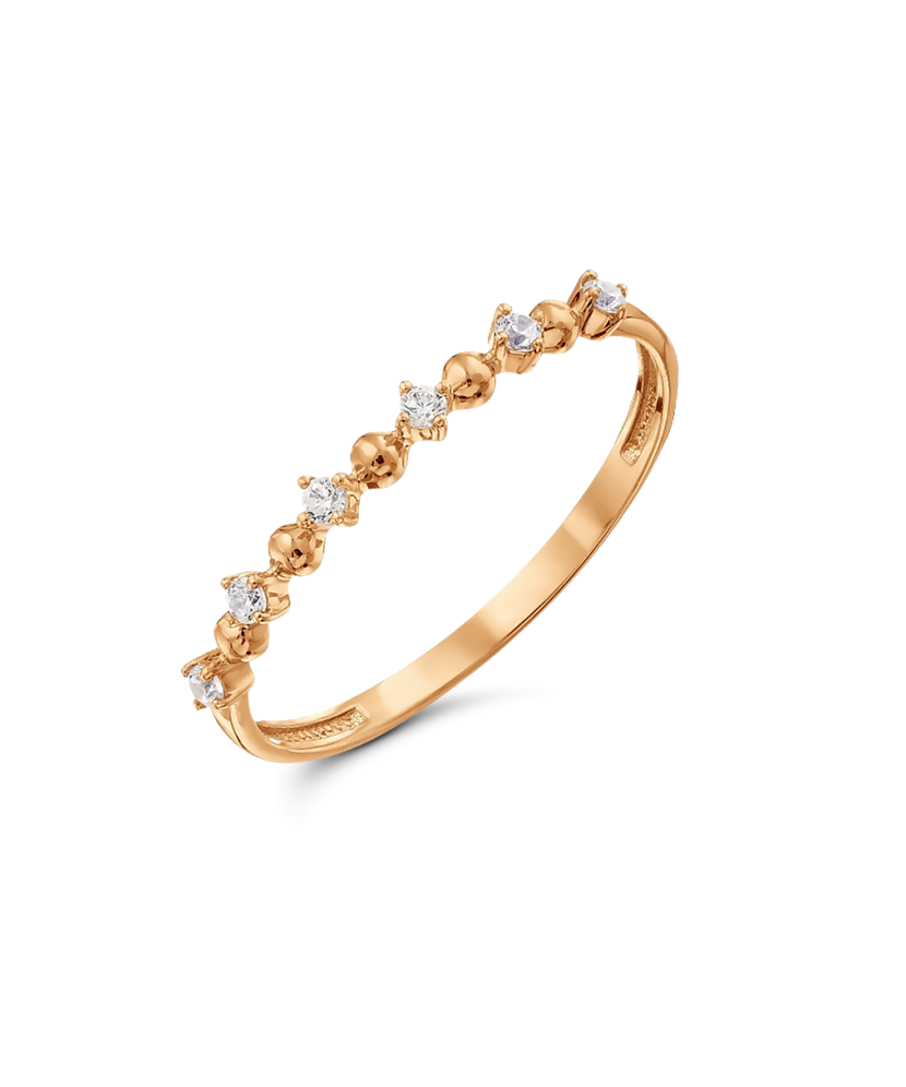 Gold ring with zircons