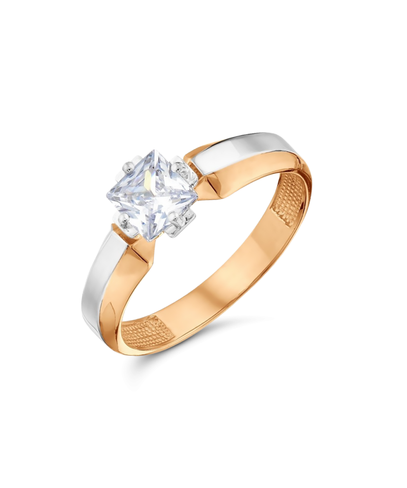Gold ring with zircons