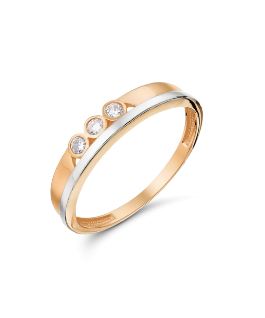 Gold ring with zircons