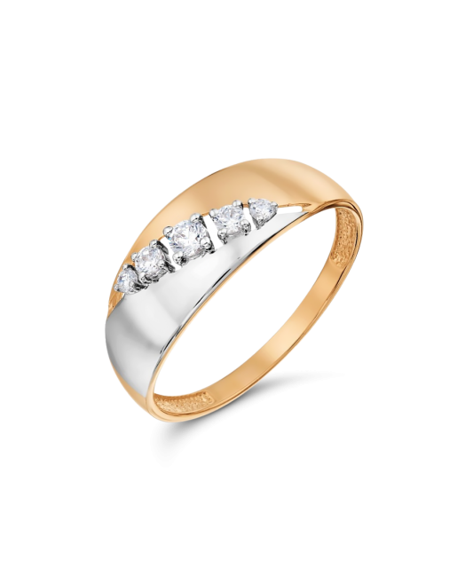 Gold ring with zircons