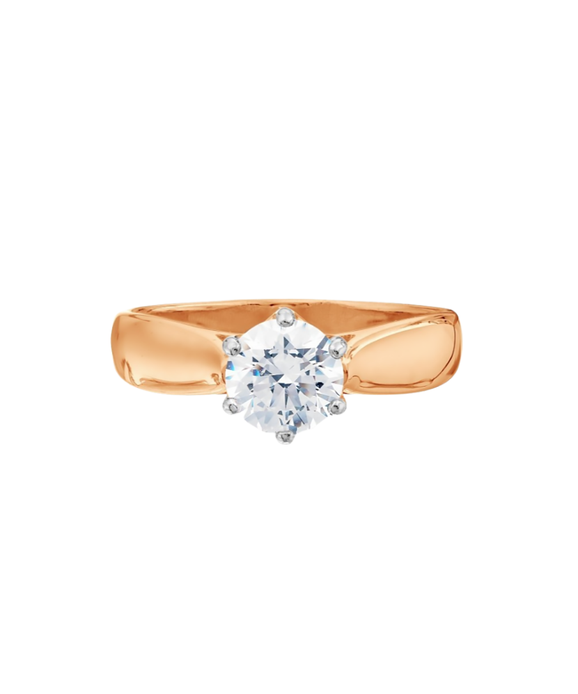 Gold ring with crystal