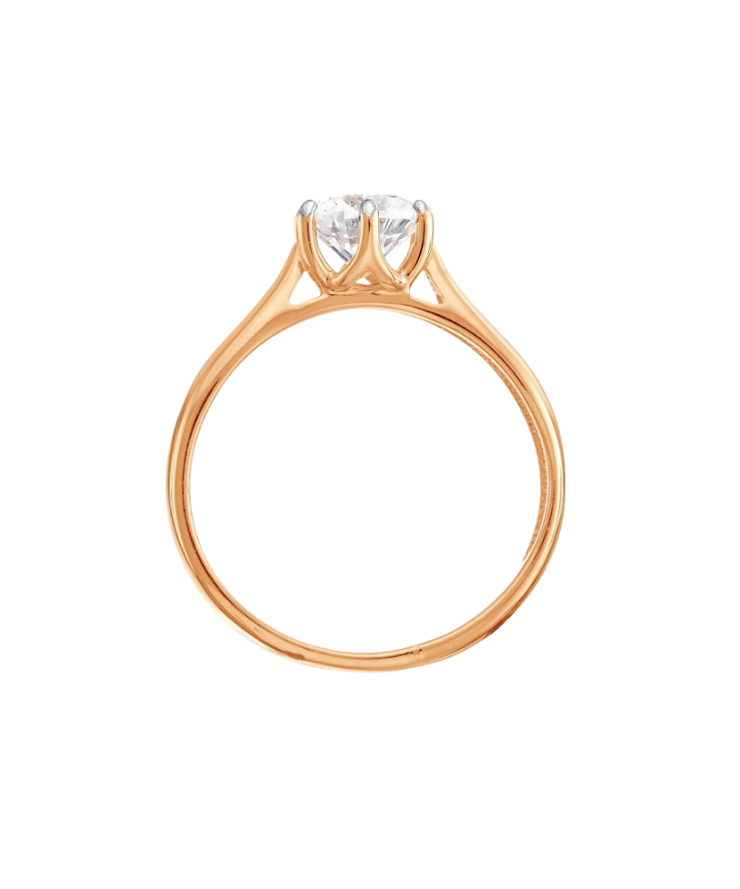 Gold ring with crystal
