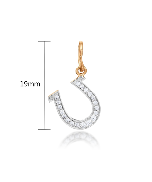 Gold pendant with zircons "horseshoe"