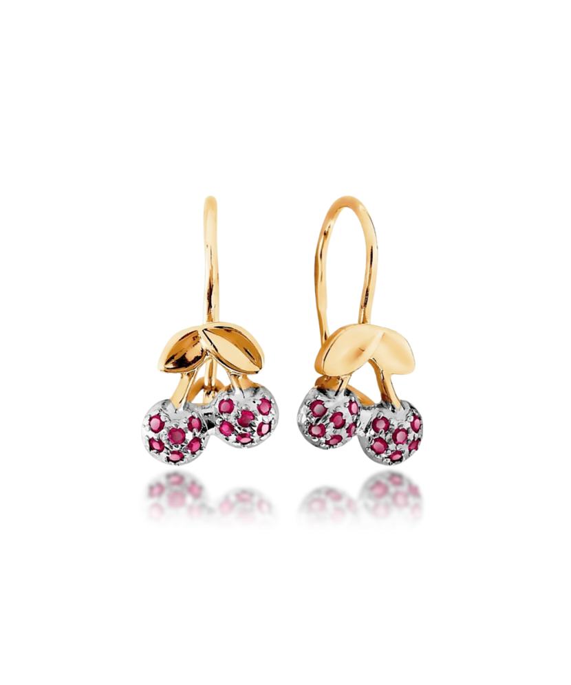Gold earrings with zircons