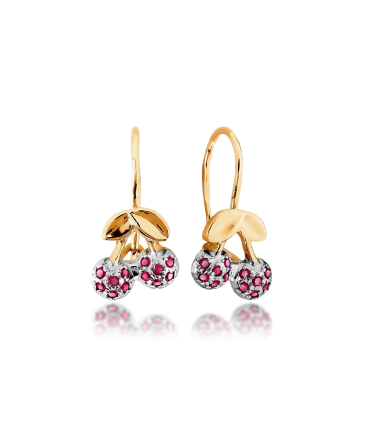 Gold earrings with zircons